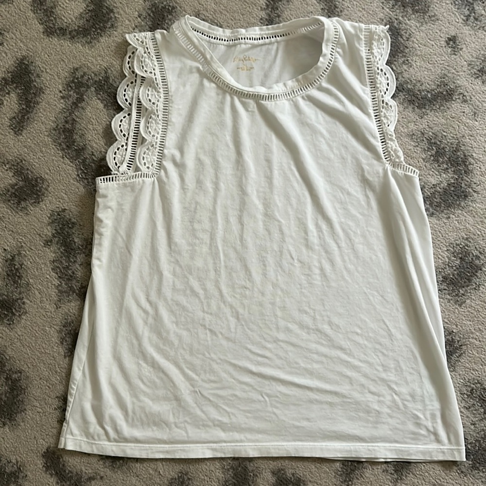 Lilly Pulitzer Agee blouse lace sleeveless top Size XL